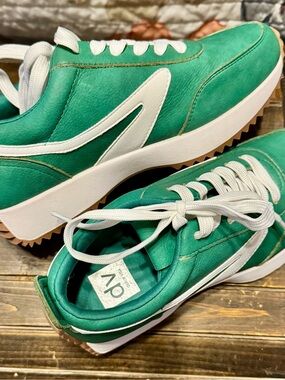 Green and white Dolce Vita retro sneakers